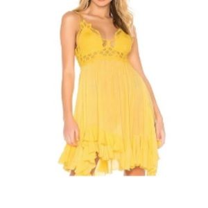 Free People Sz M yellow Adela Dress